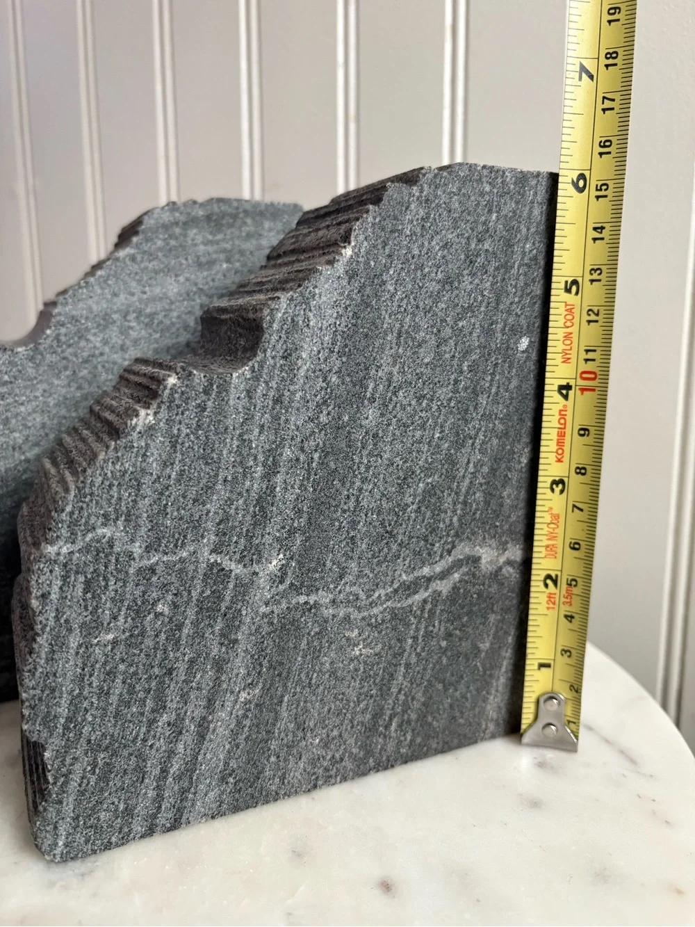 Chiseled Granite Bookends Pair Set of 2 Brutalist Mid-Century Modern MCM Stone